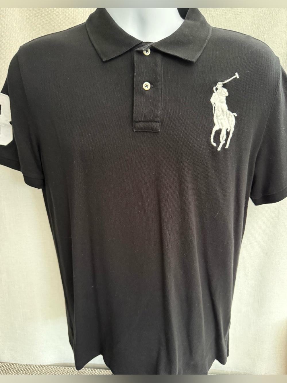 Boy's Ralph Lauren Black Polo with White Embroidered Pony Logo